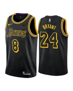 Youth Los Angeles Lakers Front #8 Back #24 Kobe Bryant Black Stitched NBA Jersey