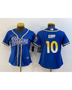 Youth Los Angeles Rams #10 Cooper Kupp Royal With Patch Cool Base Stitched Baseball Jersey