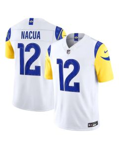 Youth Los Angeles Rams #12 Puka Nacua Nike White Vapor F.U.S.E. Sewn Down Limited Jersey (White)