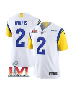 Youth Los Angeles Rams #2 Robert Woods White 2022 Super Bowl LVI Vapor Untouchable Limited Stitched Jersey