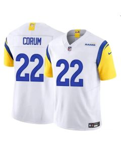 Youth Los Angeles Rams #22 Blake Corum White 2024 Draft F.U.S.E Vapor Untouchable Stitched Football Jersey