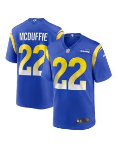 Youth Los Angeles Rams #22 Trent McDuffie Royal Game Jersey (Royal)