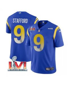 Youth Los Angeles Rams #9 Matthew Stafford Royal 2022 Super Bowl LVI Vapor Untouchable Limited Stitched Jersey