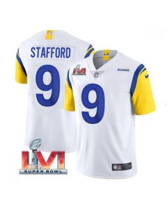 Youth Los Angeles Rams #9 Matthew Stafford White 2022 Super Bowl LVI Vapor Untouchable Limited Stitched Jersey