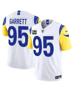 Youth Los Angeles Rams #95 Myles Garrett White 2026 4-Star C Patch Vapor F.U.S.E. Limited Jersey