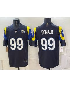 Youth Los Angeles Rams #99 Aaron Donald Black With Patch 2025 Rivalries Collection Vapor F.U.S.E. Limited Jersey (2025)