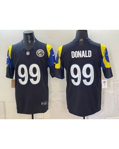 Youth Los Angeles Rams #99 Aaron Donald Black With Patch 2025 Rivalries Collection Vapor F.U.S.E. Limited Jersey (Black)
