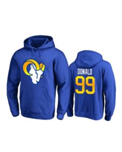 Youth Los Angeles Rams #99 Aaron Donald Blue Pullover Hoodie