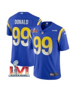 Youth Los Angeles Rams #99 Aaron Donald Royal 2022 Super Bowl LVI Vapor Untouchable Limited Stitched Jersey