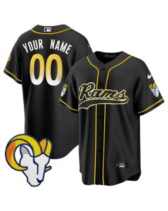 Youth Los Angeles Rams Black Stitched Baseball Custom Jersey (Black)