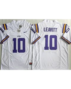 Youth LSU Tigers #10 Sam Leavitt White 2026 Vapor F.U.S.E. Limited Jersey