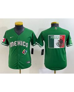 Youth Mexico Baseball 2023 Black Big Logo World Baseball Classic Stitched Jersey (Style 2)
