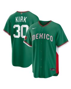 Youth Mexico Baseball #30 Alejandro Kirk Green 2026 World Baseball Classic Road Stadium Jersey (Green)