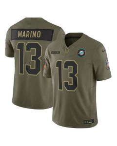 Youth Miami Dolphins #13 Dan Marino Olive 2025 Salute to Service Retired Limited Jersey (Olive)