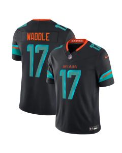 Youth Miami Dolphins #17 Jaylen Waddle Black Rivalries Collection F.U.S.E. Vapor Limited Stitched Jersey (Black)