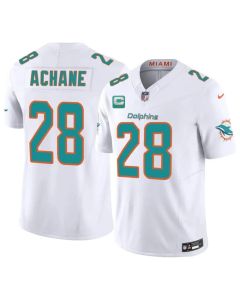 Youth Miami Dolphins #28 De'Von Achane White 2026 1-Star C Patch Vapor F.U.S.E. Limited Jersey