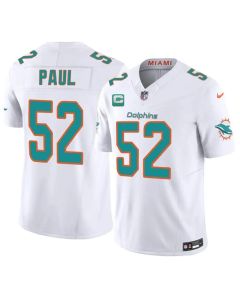 Youth Miami Dolphins #52 Patrick Paul White 2026 1-Star C Patch Vapor F.U.S.E. Limited Jersey