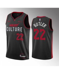 Youth Miami Heat #22 Jimmy Butler Black 2023/24 City Edition Stitched Jersey (Black)