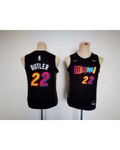 Youth Miami Heat #22 Jimmy Butler Black City Edition Swingman Stitched Jersey