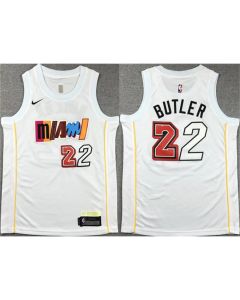Youth Miami Heat #22 Jimmy Butler White City Edition Stitched Jersey