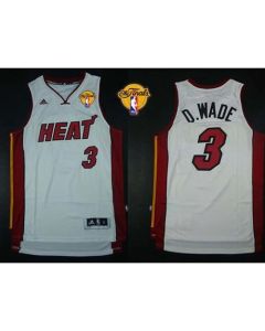Youth Miami Heat #3 Dwyane Wade White Finals Patch NBA Jersey