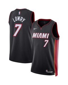 Youth Miami Heat #7 Kyle Lowry Nike Black Swingman Icon Edition Jersey