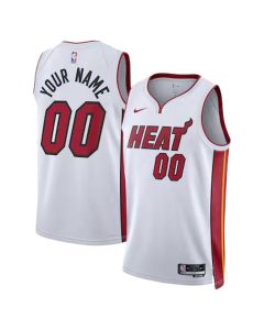 Youth Miami Heat Nike White Swingman Association Edition Custom Jersey (White)
