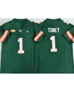 Youth Miami Hurricanes #1 Malachi Toney Aqua Vapor F.U.S.E. Limited Jersey (Style 2)