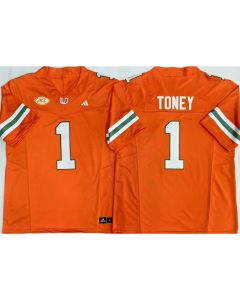 Youth Miami Hurricanes #1 Malachi Toney Orange Vapor F.U.S.E. Limited Jersey