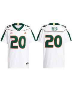 Youth Miami Hurricanes #20 Ed Reed White Away Stitched Football Jersey