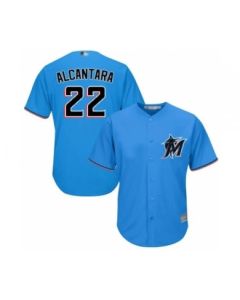 Youth Miami Marlins #22 Sandy Alcantara Authentic Blue Alternate 1 Cool Base Baseball Jersey