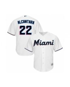 Youth Miami Marlins #22 Sandy Alcantara Authentic White Home Cool Base Baseball Jersey (White)