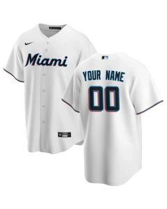 Youth Miami Marlins White Stitched Baseball Custom Jersey