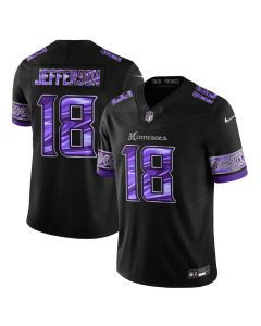 Youth Michigan Wolverines #18 Justin Jefferson Black Chrome Edition Vapor F.U.S.E. Limited Jersey (Black)