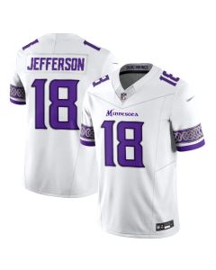 Youth Michigan Wolverines #18 Justin Jefferson White Chrome Edition Vapor F.U.S.E. Limited Jersey (White)
