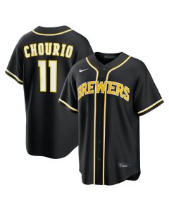 Youth Milwaukee Brewers #11 Jackson Chourio Nike Black Fashion Replica Player Jersey (Black)