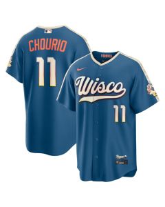 Youth Milwaukee Brewers #11 Jackson Chourio Nike Mineral Blue 2026 City Connect Stadium Jersey