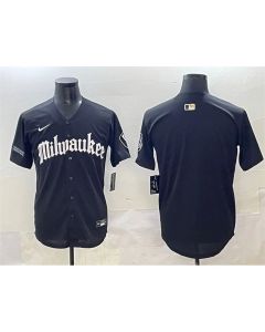 Youth Milwaukee Brewers Black "Gothic 414 Shadows Edition" Vapor Premier Limited Stitched Jersey (Black)