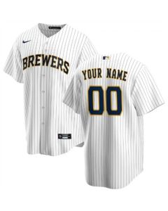 Youth Milwaukee Brewers White Stitched Baseball Custom Jersey (White)