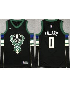 Youth Milwaukee Bucks #0 Damian Lillard Black Stitched Basketball Jersey