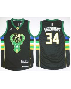 Youth Milwaukee Bucks #34 Giannis Antetokounmpo Black Alternate Stitched Basketball Jersey
