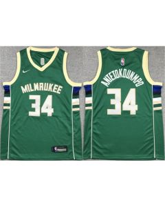 Youth Milwaukee Bucks #34 Giannis Antetokounmpo Green Stitched Basketball Jersey (Green)
