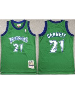 Youth Minnesota Timberwolves #21 Kevin Garnett Green Stitched Jersey