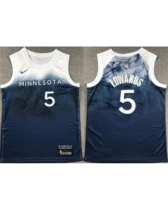 Youth Minnesota Timberwolves #5 Anthony Edwards Blue 2023-24 City Edition Stitched Jersey