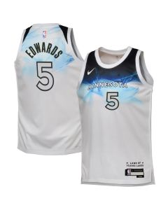 Youth Minnesota Timberwolves #5 Anthony Edwards White 2024/25 Swingman City Edition Player Jersey (White)