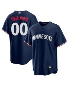 Youth Minnesota Twins Navy Alternate Replica Custom Jersey