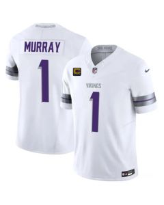 Youth Minnesota Vikings #1 Kyler Murray White 2026 4-Star C Patch Winter Warrior Vapor F.U.S.E. Limited Jersey