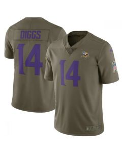 Youth Minnesota Vikings #14 Stefon Diggs Olive Salute To Service Limited Stitched NFL Jersey