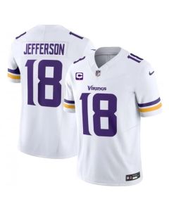 Youth Minnesota Vikings #18 Justin Jefferson White 2023 F.U.S.E. With 1-Star C Patch Vapor Untouchable Limited Football Stitched Jersey