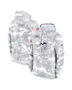 Youth Minnesota Vikings White/Gray 2024 Salute To Service Pullover Hoodie (White Gray)